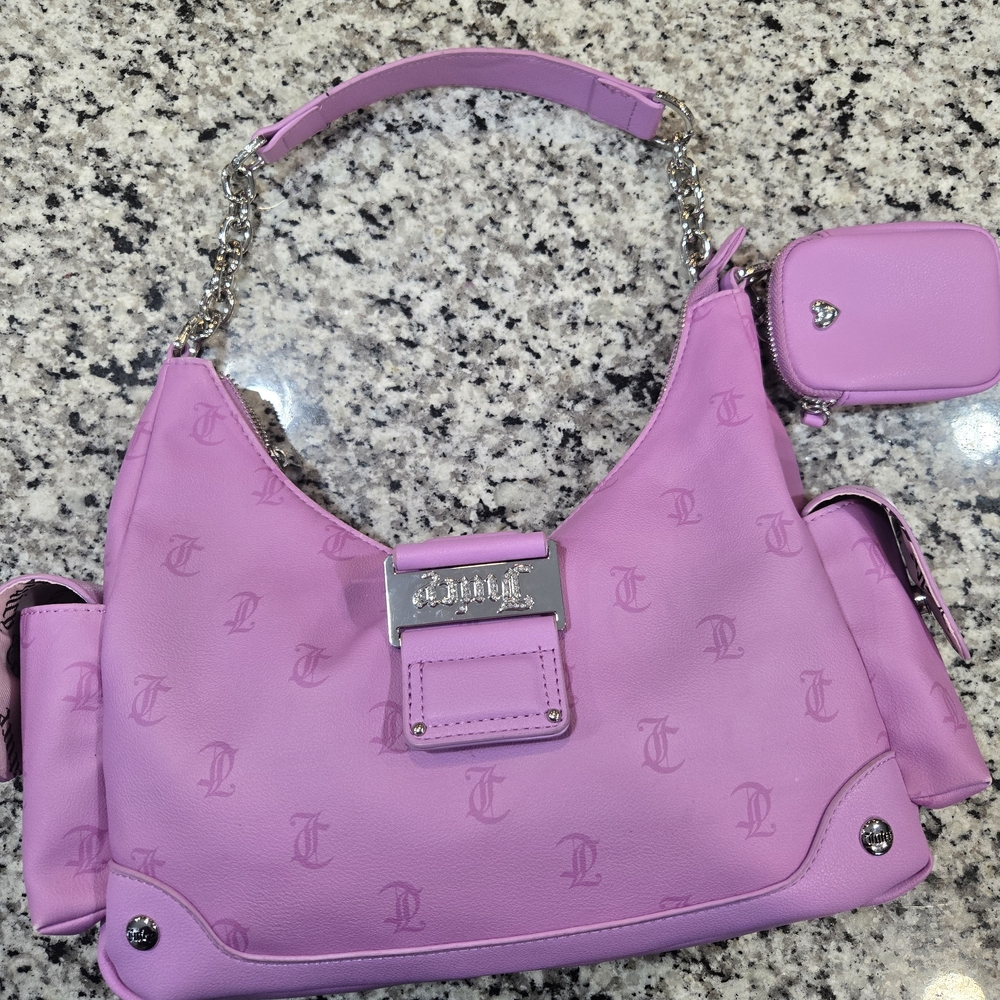 Juicy Couture Y2Cute Hobo Bag Chic Lilac Handbag with Chain Strap